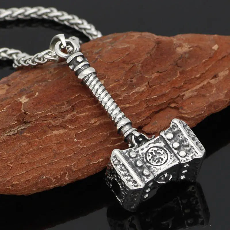 Thor's Hammer Titanium Steel Necklace for Men