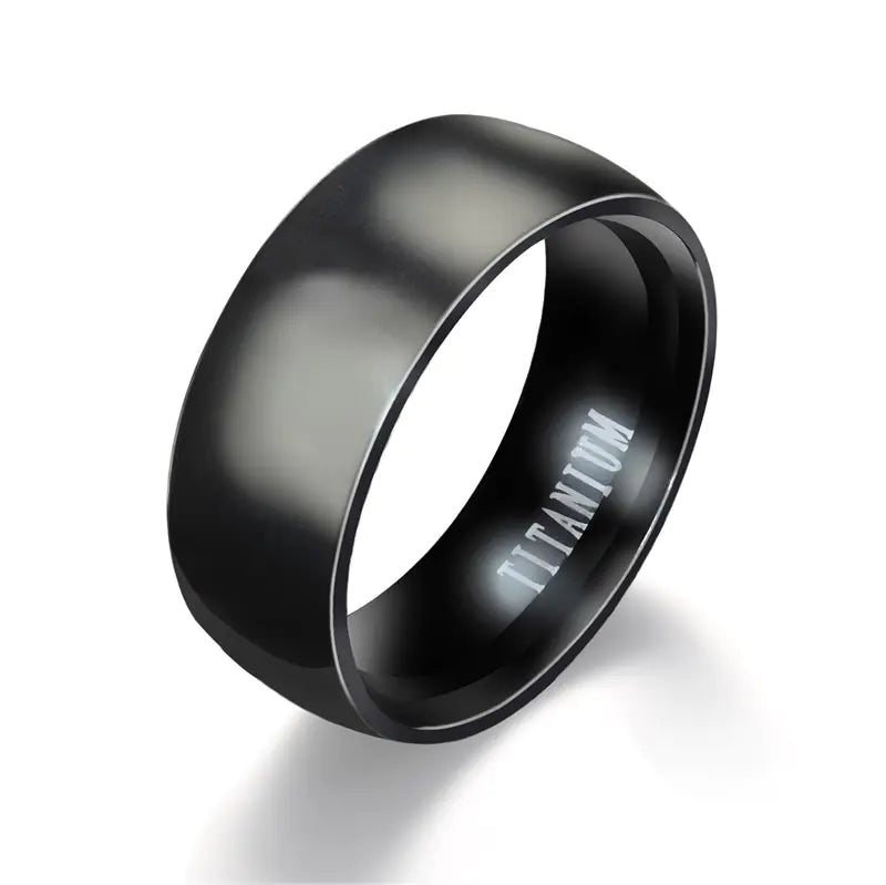 Classic Black Titanium Ring for Men