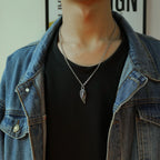 Men's Feather Necklace Angel Wing Pendant
