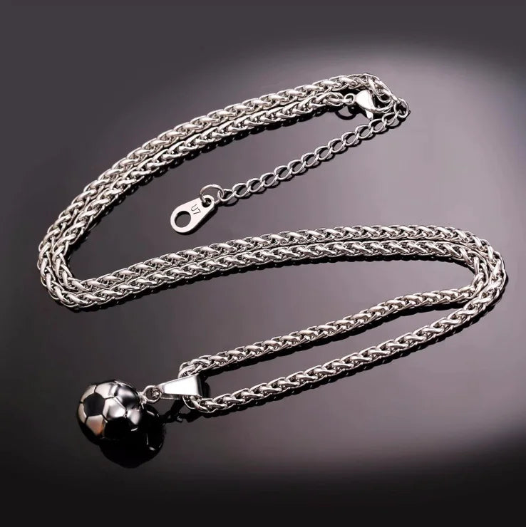 Men's Stainless Steel Football Pendant