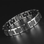 Tungsten Steel Black Magnetic Link Chain Bracelet