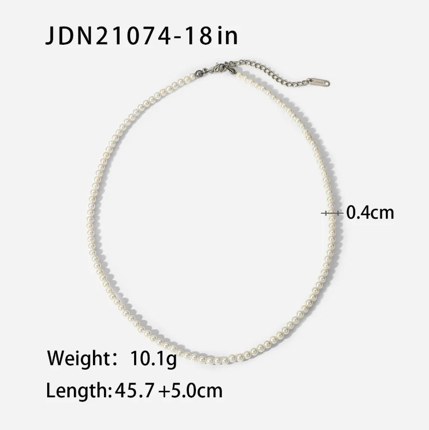 Men's Modern Pearl Beaded Chain Necklace