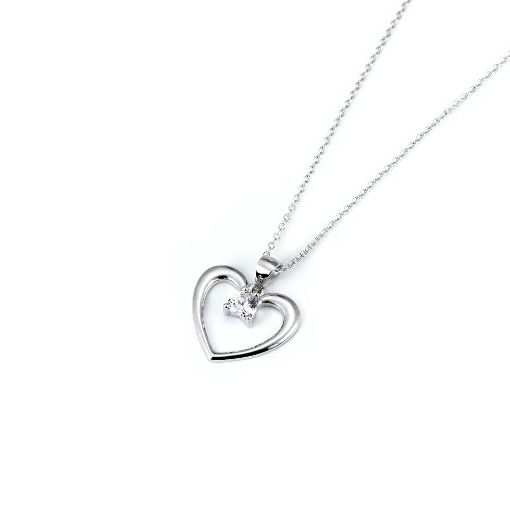 Heart-Shaped Pendant with Diamonds for Women Necklace