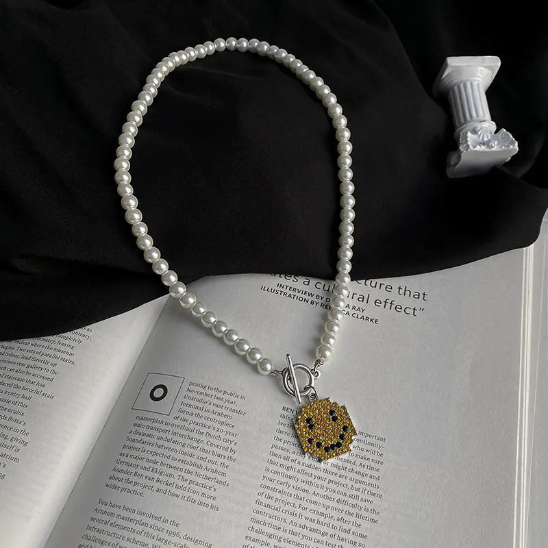 Men's Hip Hop Necklace with Happy Face Pendant