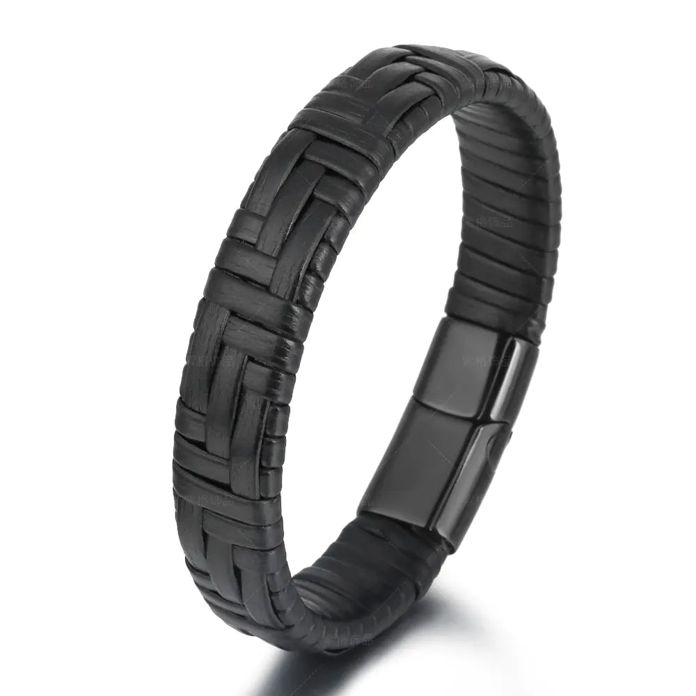 Creative Rope Stainless Steel Striped Men's Bracelet