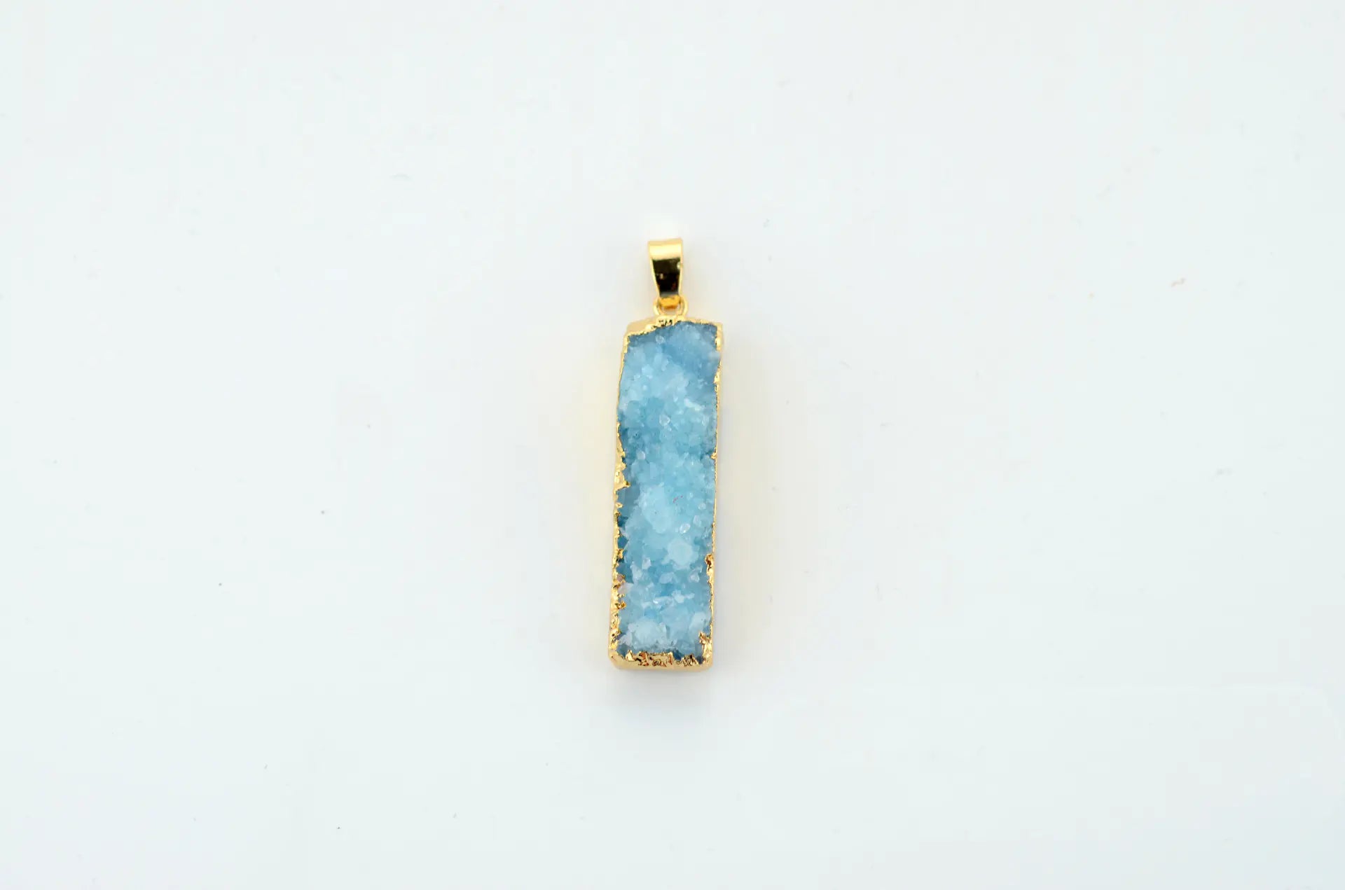 Natural Stone Pendant Rectangular Cluster Necklace
