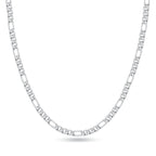 Sterling Silver Figaro Chain Necklace for Men