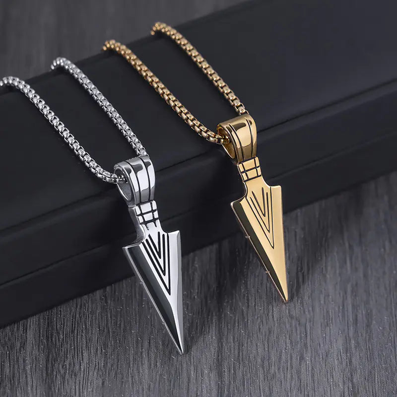Men's Arrow Titanium Steel Necklace with Stainless Pendant