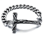 Jesus Cross Titanium Steel Chain Men's Bracelet