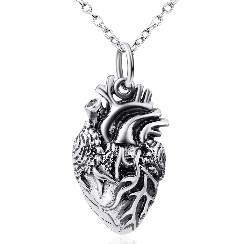Women's Necklace with Heart Pendant in 925 Sterling Silver