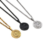 Men's Layered Nautical Compass Pendant Necklace