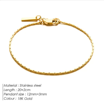 18K Gold and Platinum Minimal Men's Bracelet