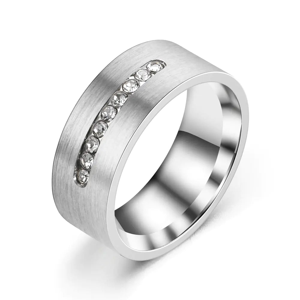 Matte Carved Diamond Ring for Men