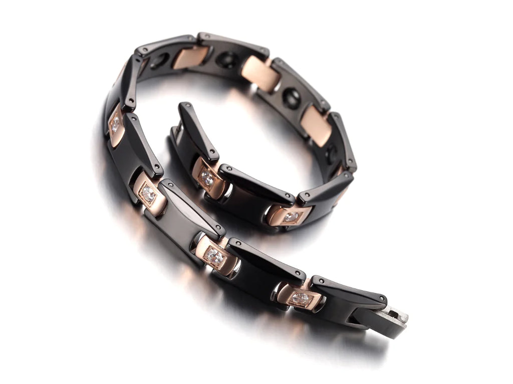 Titanium Steel and Tungsten Link Chain Bracelet