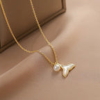 Men's Mermaid Tail Pearl Pendant Necklace