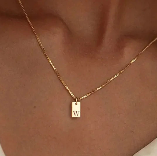 Alphabetical Titanium Steel Women's Chain Pendant Necklace