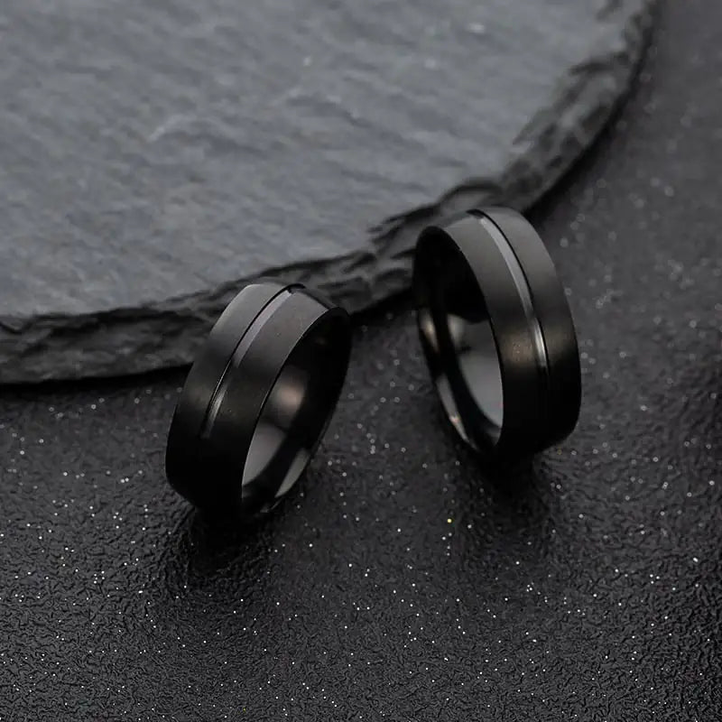 Black Stainless Steel Vintage Ring for Men