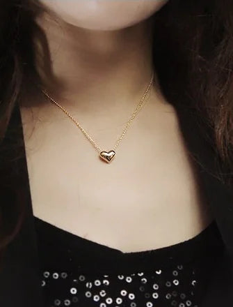 Korean Style Women's Necklace with Heart Pendant