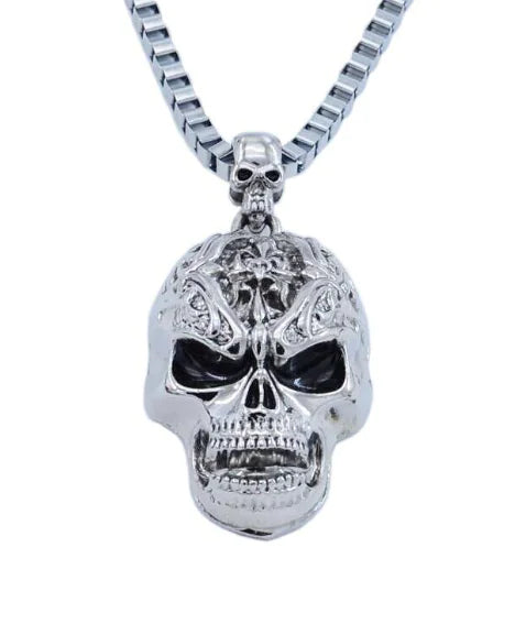 Men's Skull Charm Link Chain Pendant