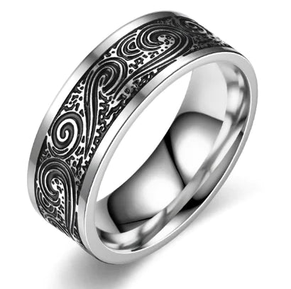 Retro Titanium Steel Ring for Men