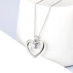 Heart-Shaped Pendant with Diamonds for Women Necklace