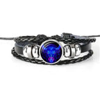 Zodiac Constellation Braided Leather Bracelet