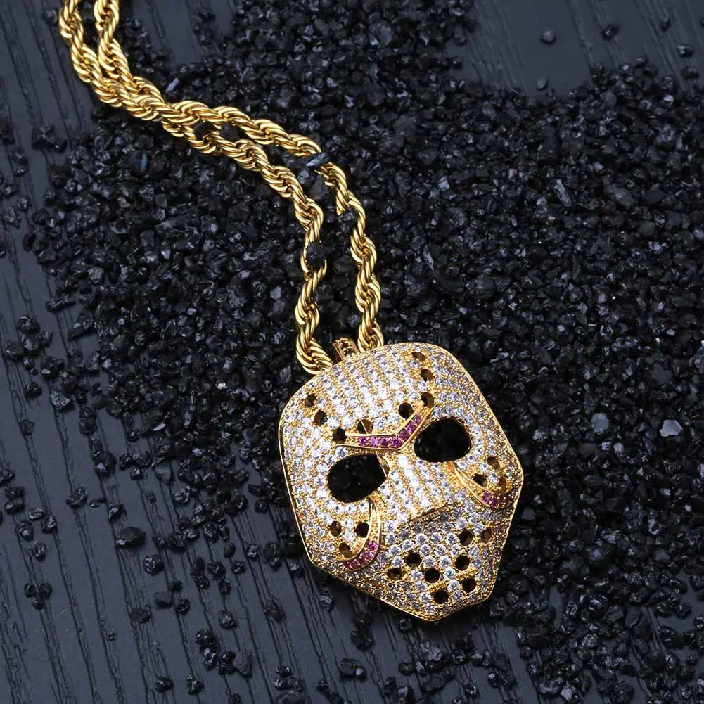 Masquerade Mask Necklace Hip-Hop Necklace