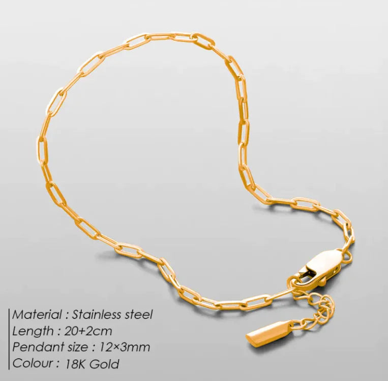 Stainless Steel Minimal Cuban Chain Link Men's Bracelet