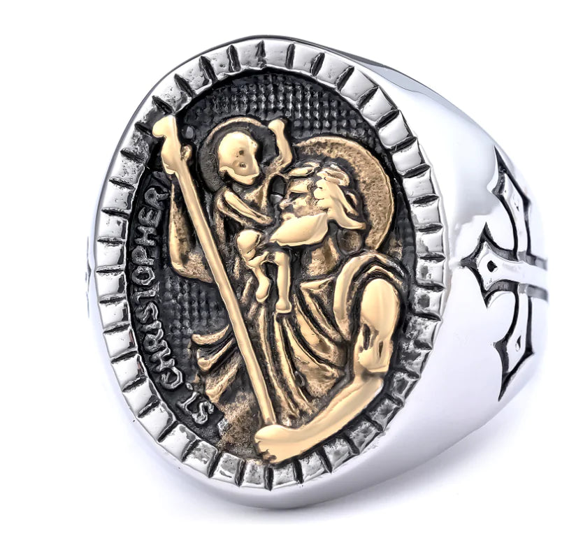 Vintage Silver Cross Ring for Men