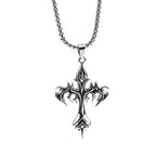 Men's Steel Warrior Cross Pendant Necklace