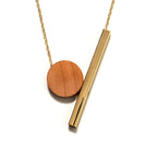 Geometric Circle Wood Pendant Women's Necklace
