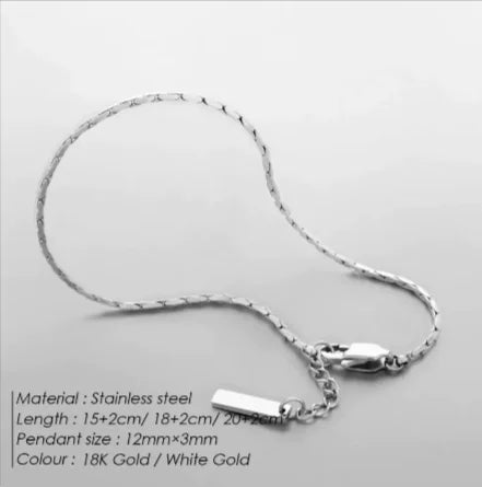 18K Gold and Platinum Minimal Men's Bracelet