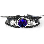 Zodiac Constellation Braided Leather Bracelet