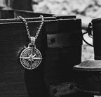 Compass Pendant Alloy Necklace for Men