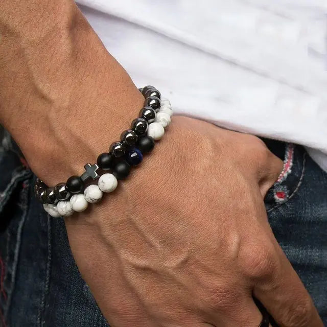 Handmade Zircon Beaded Men's Bracelet Sets