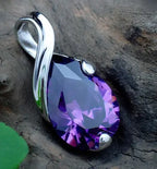 Crystal Purple Diamond Women's Pendant Necklace