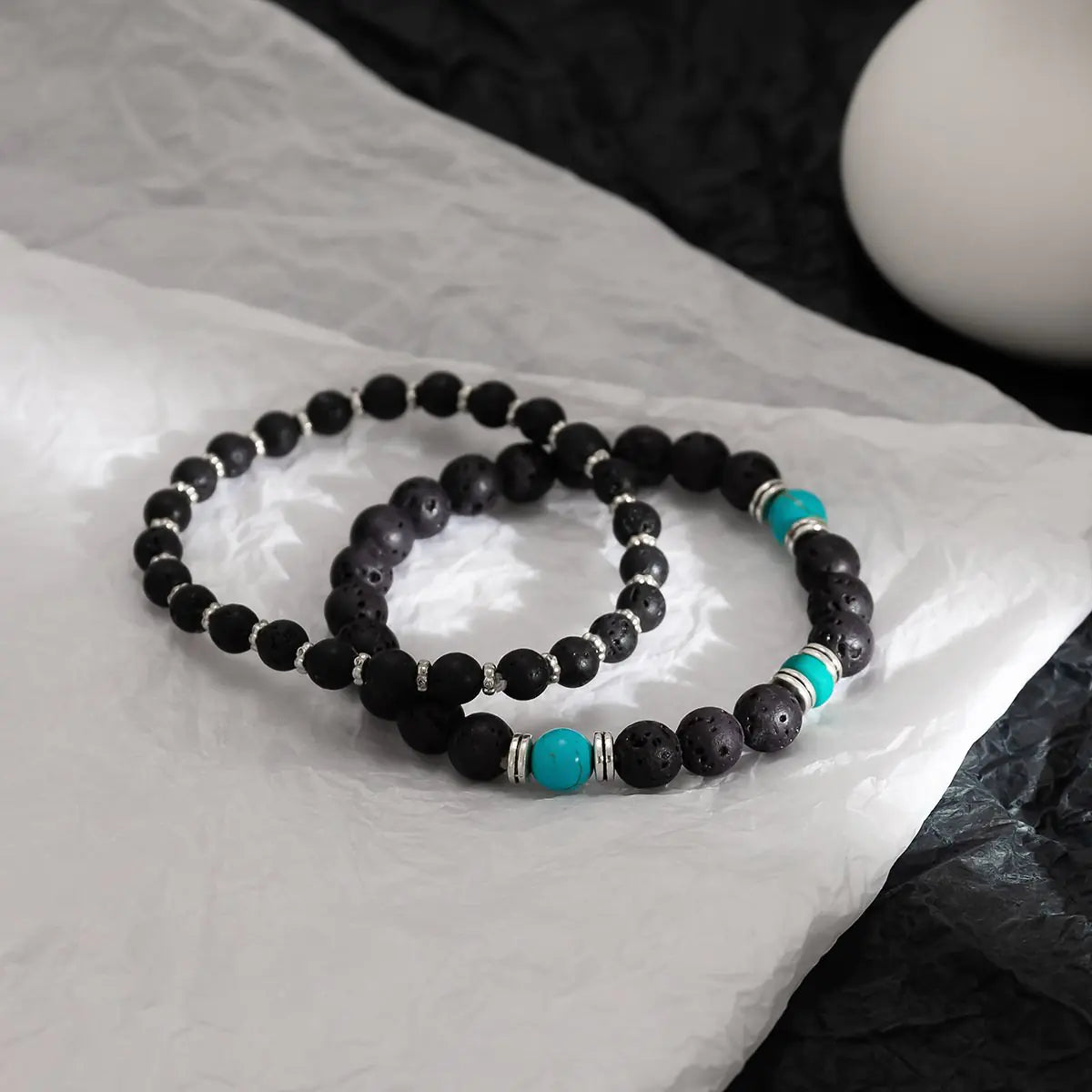 Turquoise Frosted Bead Bracelet for Men