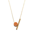 Geometric Circle Wood Pendant Women's Necklace