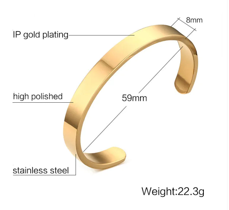 Titanium steel Cuff Men's bracelet