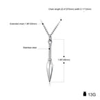 Men's Pendant Necklace with Arrowhead Design