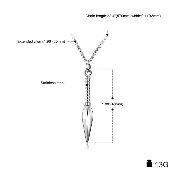 Men's Pendant Necklace with Arrowhead Design