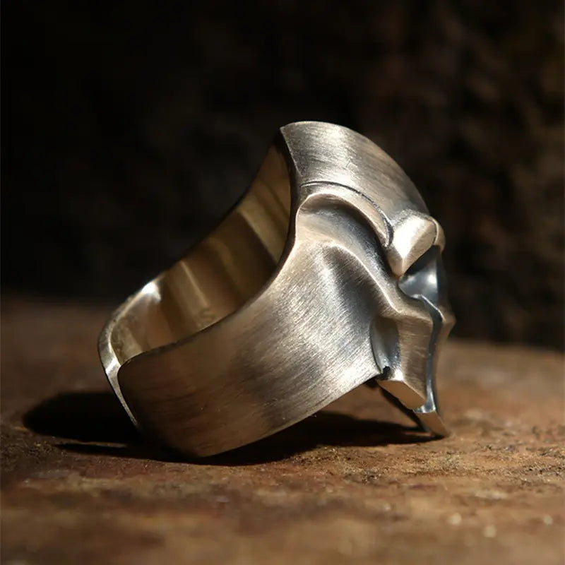Spartan Skull Ring for Men - Vintage Handmade Jewelry