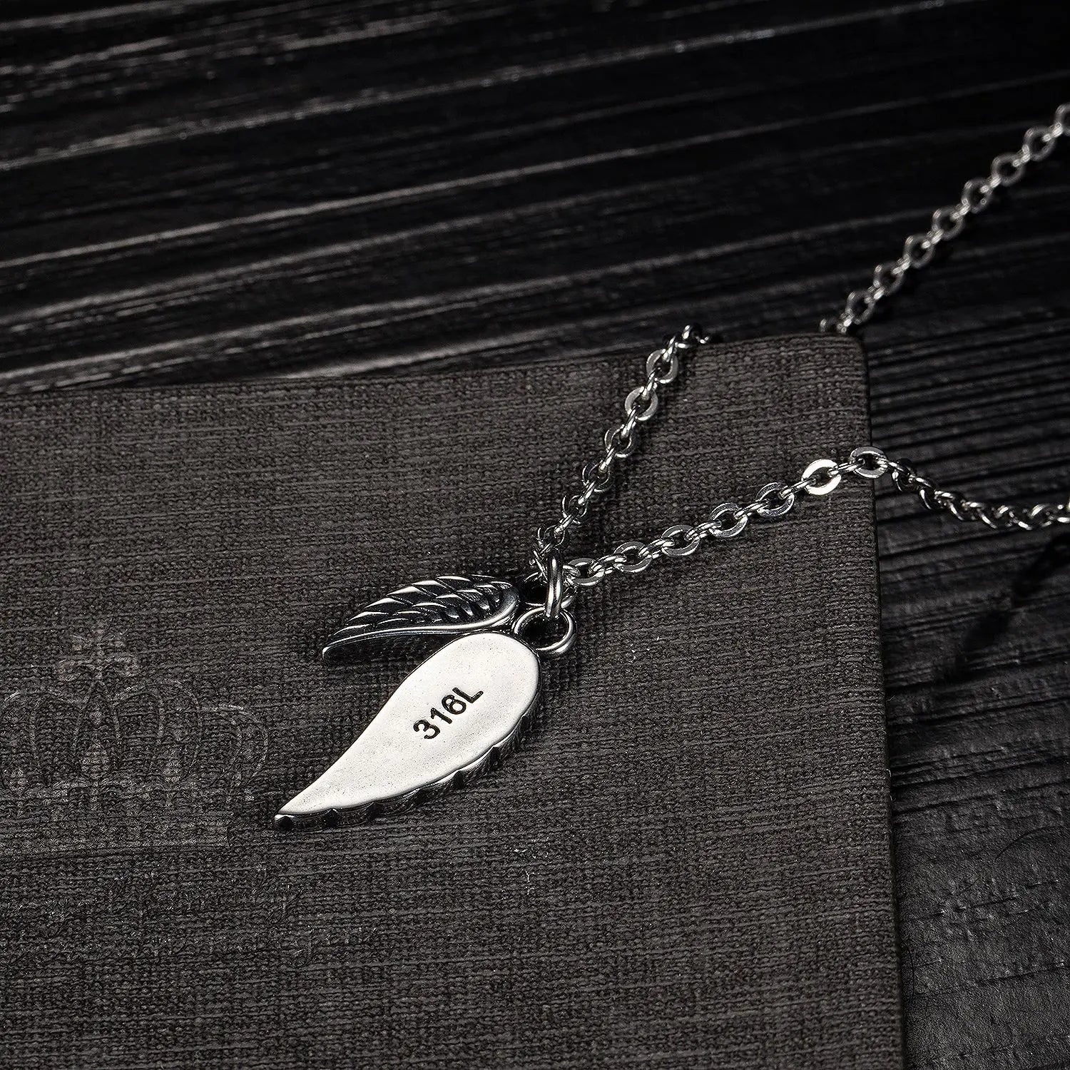 Men's Feather Necklace Angel Wing Pendant