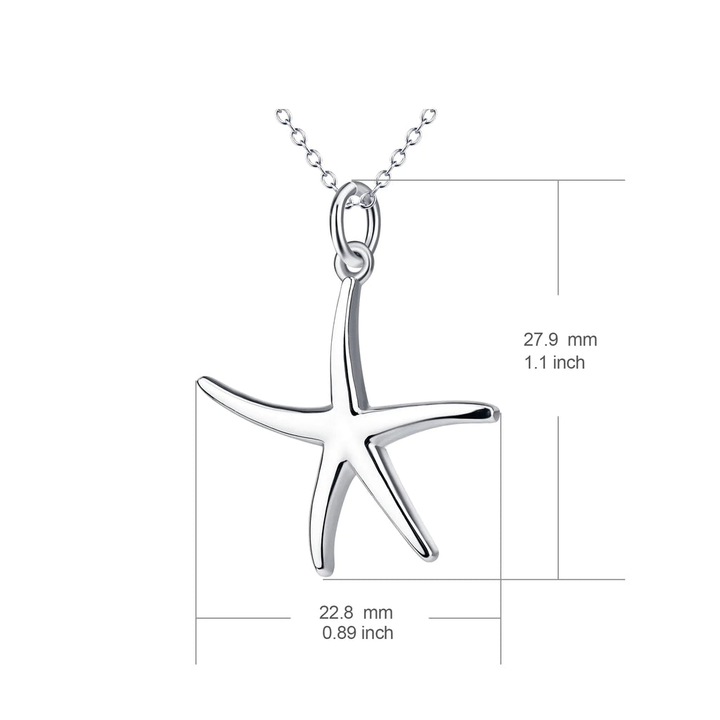 Starfish 925 Sterling Silver Women's Pendant Necklace,