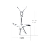 Starfish 925 Sterling Silver Women's Pendant Necklace,