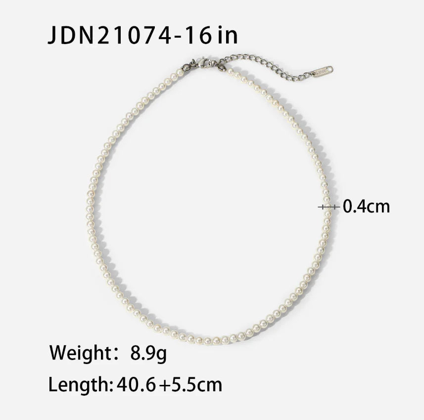 Men's Modern Pearl Beaded Chain Necklace