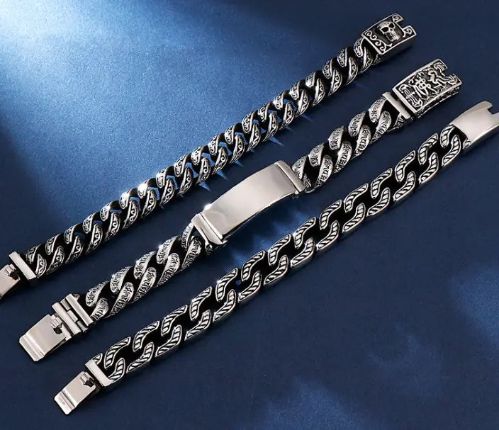 Punk Skull Titanium Steel Chain Men's Bracelet