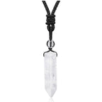 Top Plaza Clear Quartz Healing Crystal Stone Necklace