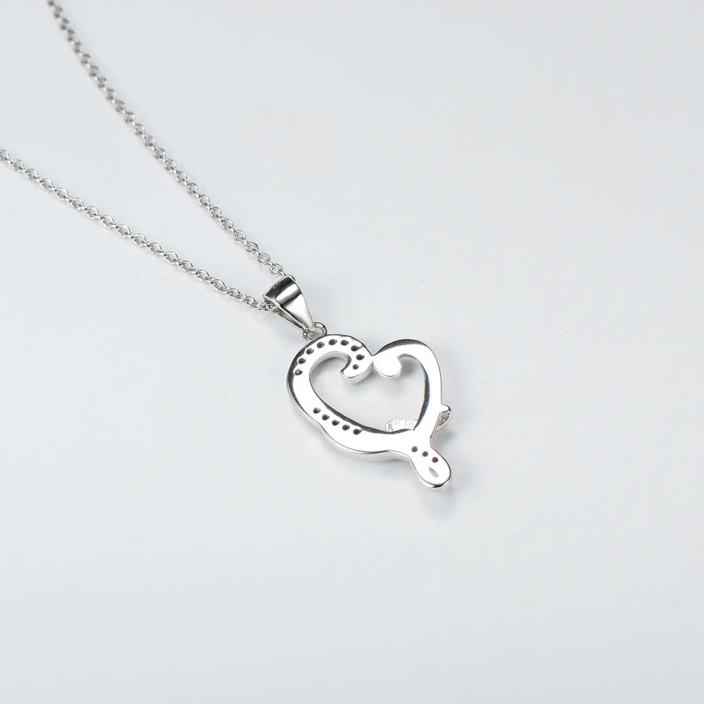 Heart Hug Pendant and Diamonds Women's Necklace
