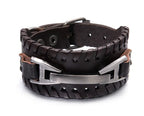 Genuine Leather Braided Macrame Bracelet for Men